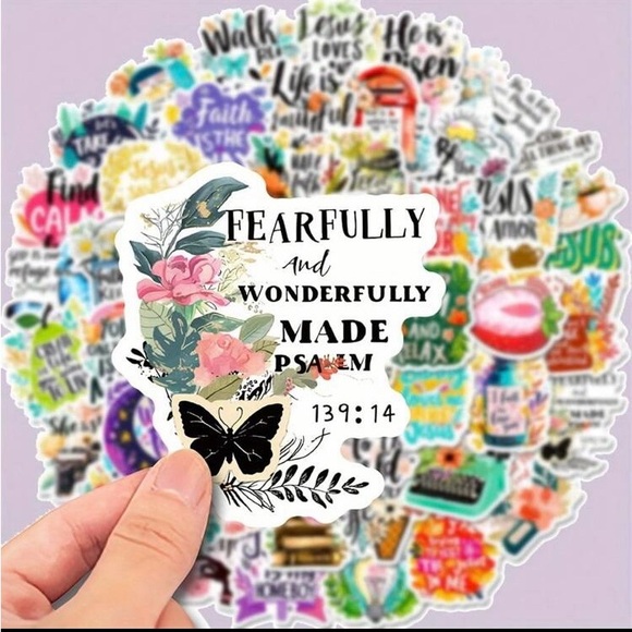 Bible Verse Stickers 50PCS Christian Inspirational Quotes Faith-Based Vinyl Pack - Picture 1 of 2